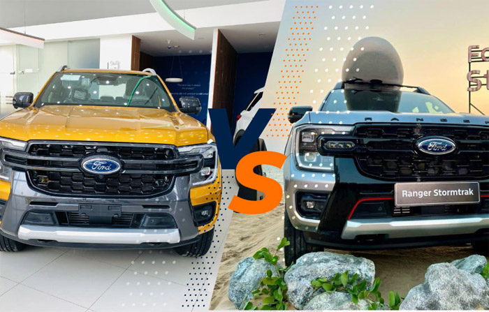 So Sánh 2 Phiên Bản Ford Ranger WildTrak và StormTrak: Nội Thất, Ngoại Thất